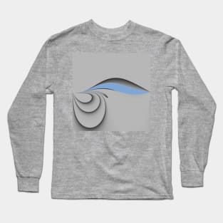 Grey and blue Long Sleeve T-Shirt